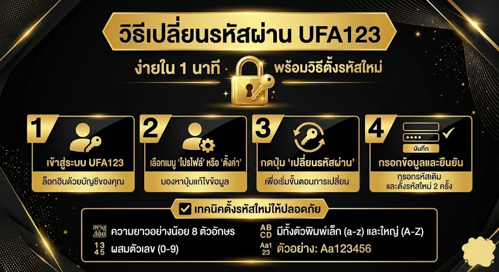 วิธีเปลี่ยนรหัสผ่าน UFA123